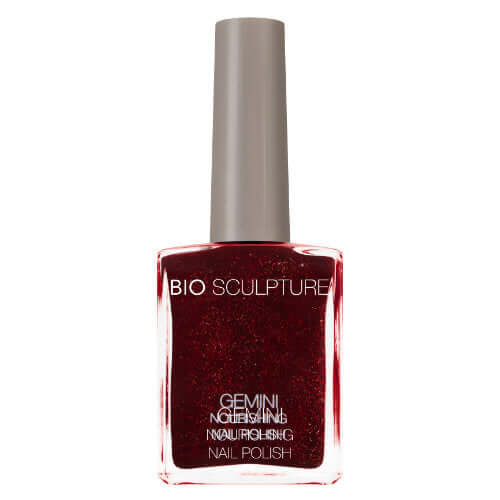 0063 Moulin Rouge (S) - GEMINI GEMINI GEMINI NagellackTiefes Kirschrot gemischt mit feinem Goldglitzer Hergestellt in SüdafrikaGEMINI by Bio Sculpture Bio Sculpture