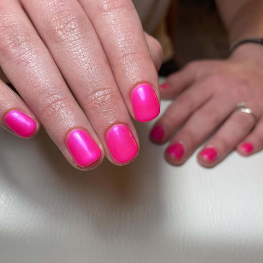 Bio Sculpture GEMINI 0102 Neon Pomegranates On Ice auf dem Nagel – Rosa