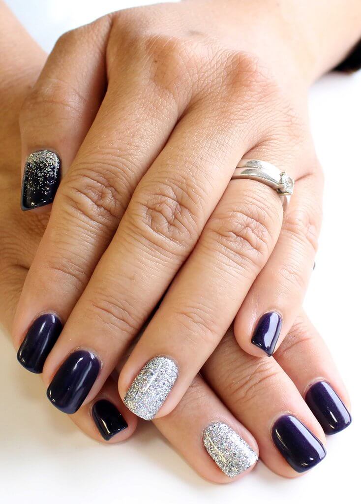 Bio Sculpture GEMINI 0139 Amethyst Moon Stone auf dem Nagel – Violett