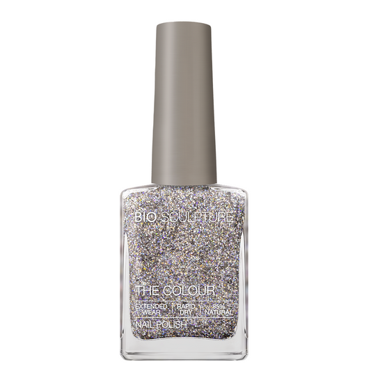 Popping Petals Nail Polish – Bio Sculpture Produktflasche; Farbton ein feiner mehrfarbiger Glitter mit zarten Pastellpartikeln