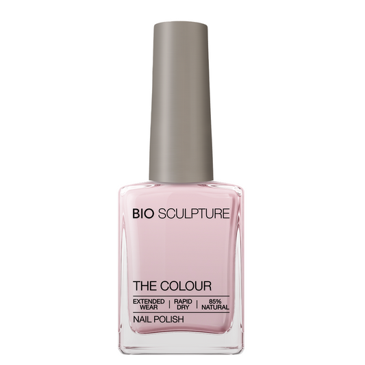 Rosé Nail Polish – Bio Sculpture Produktflasche; Farbton ein weiches, transparentes Rosa
