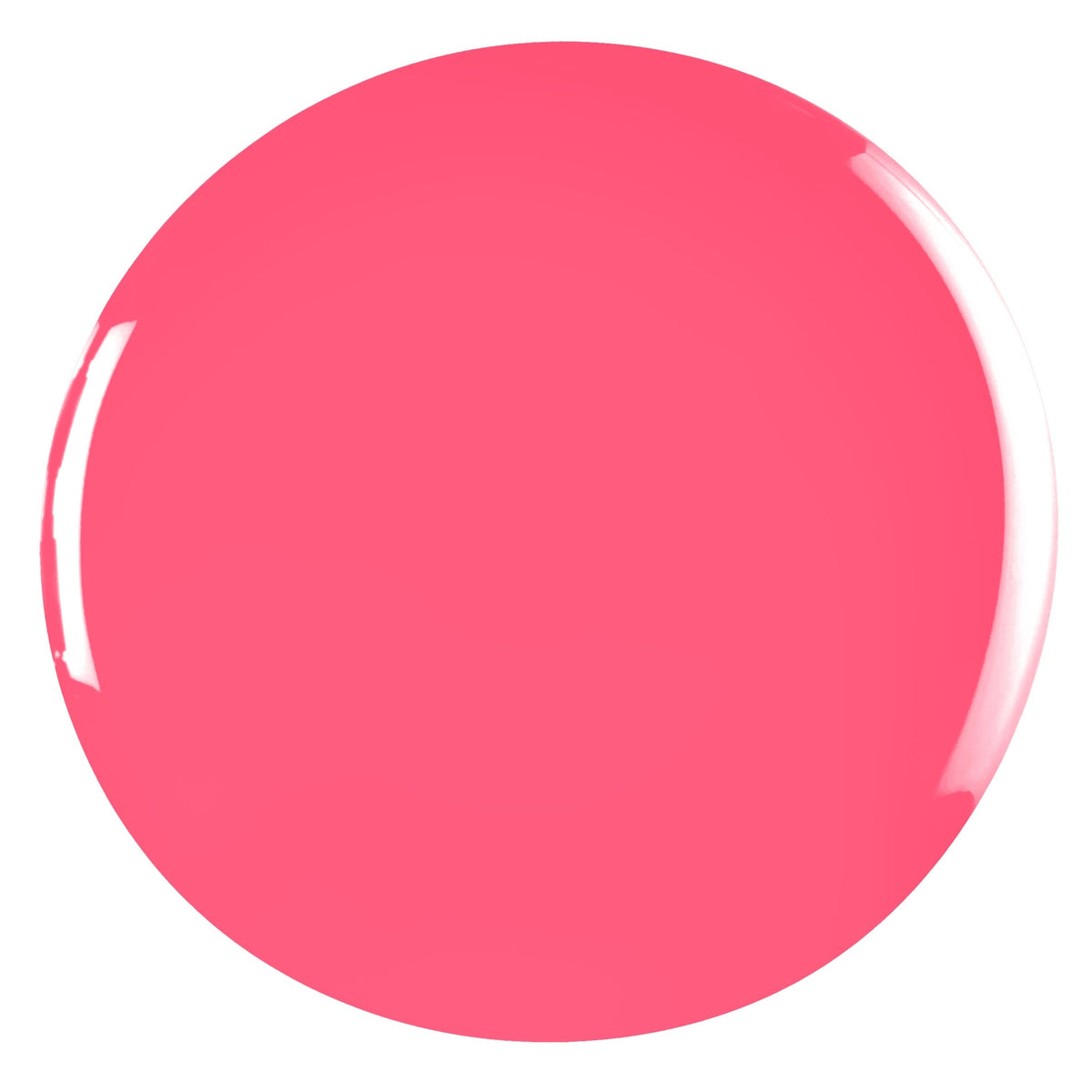 Coral Crush Nail Polish – Nahaufnahme des Farbtons; Farbton ein lebhaftes Korallrosa mit frischer, leuchtender Wirkung