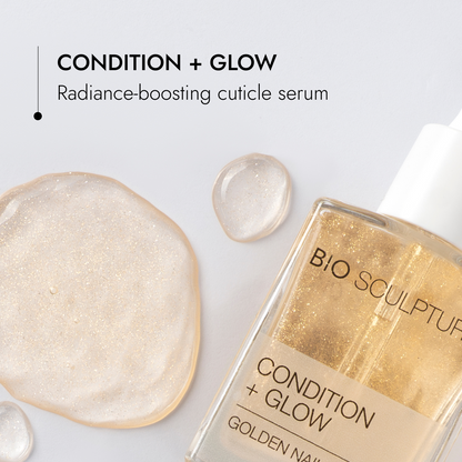 Golden Nail Serum - Flasche und Serumtextur mit Condition + Glow